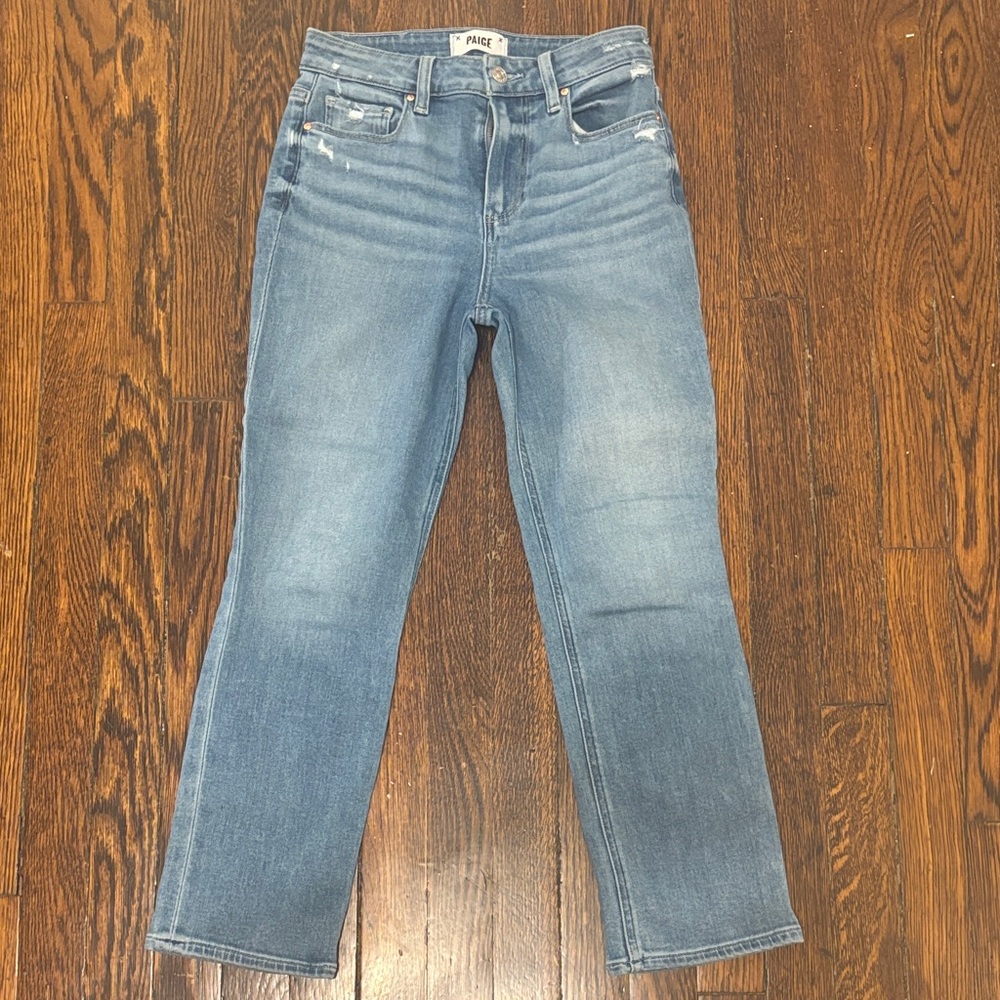PAIGE Women's Classic Blue Straight Leg Jeans